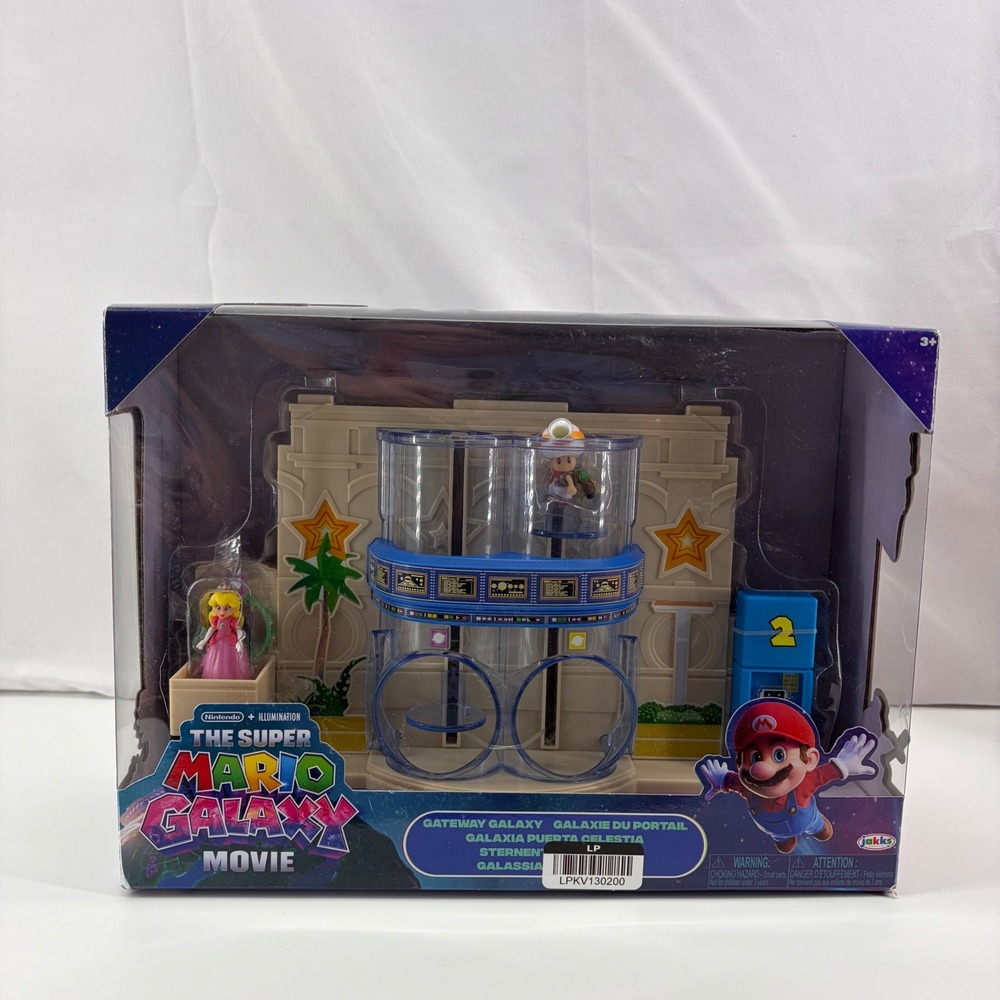 Jakks Super Mario Galaxy Movie Gateway Galaxy Playset Captain Toad Peach Figure